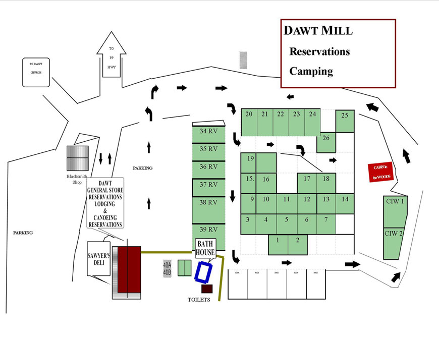 Dawt Mill Campground Map
